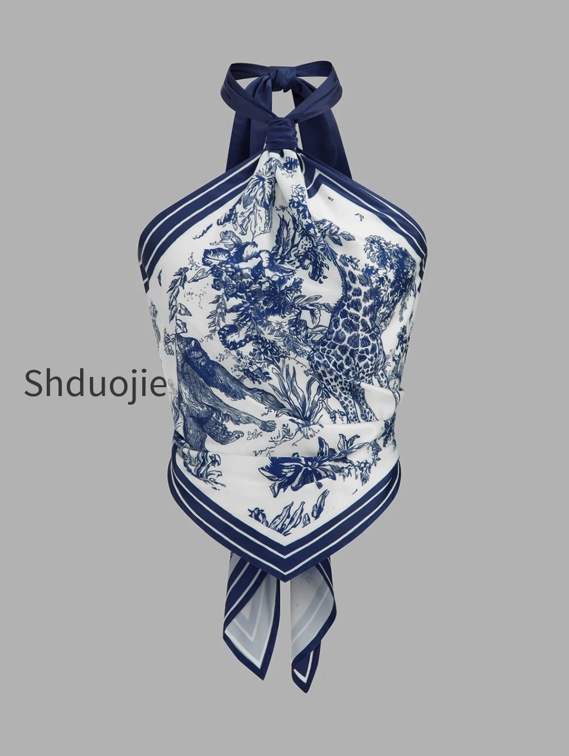 porcelain-print-scarf-style-halter-blouse