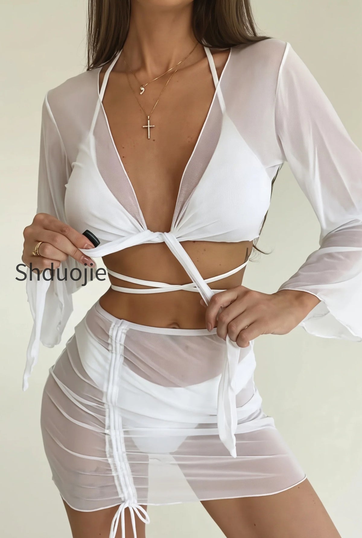 sheer-mesh-solid-four-piece-bikini-set