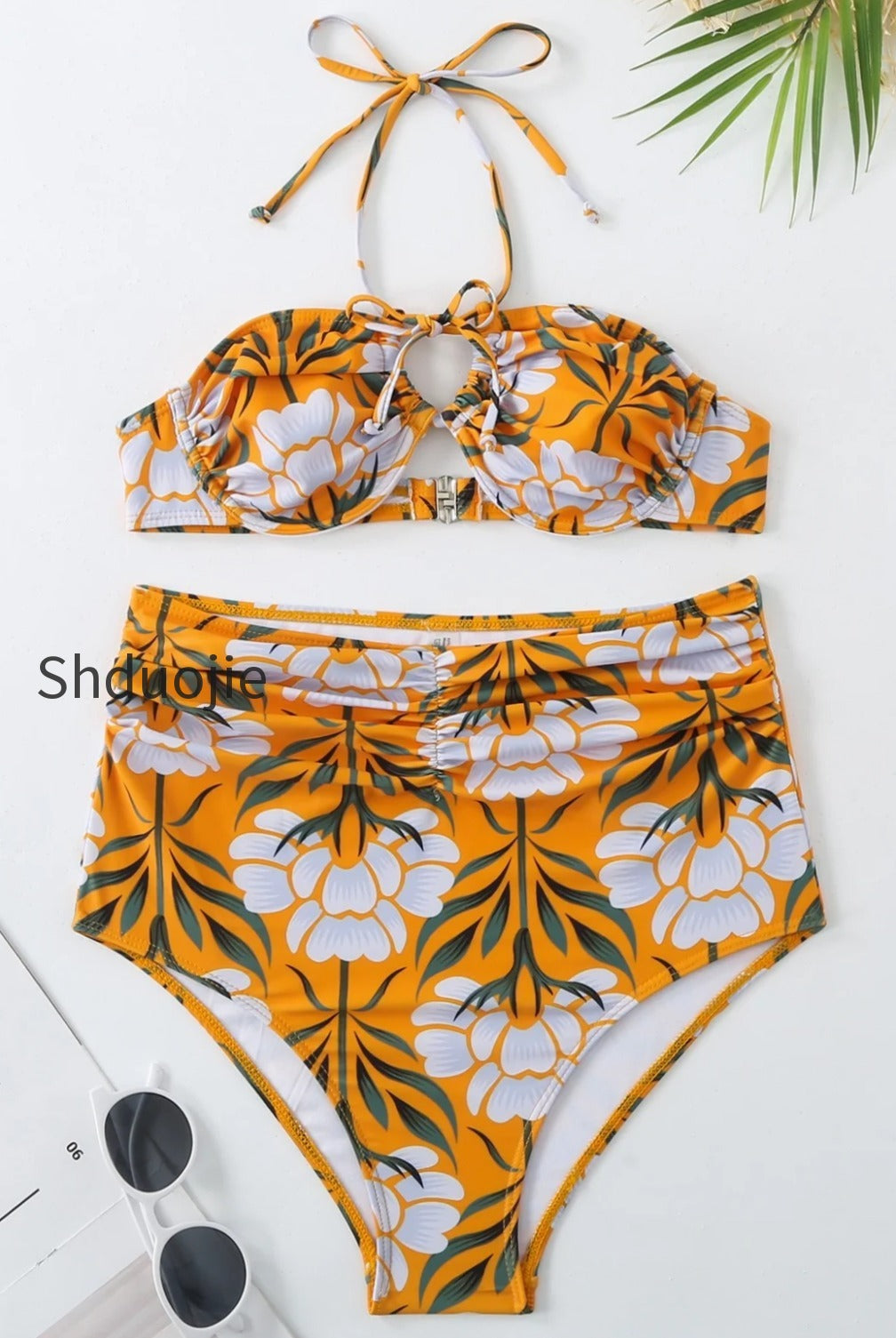 fresh-print-long-skirt-three-piece-swim-set